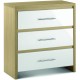 Stockholm Oak and White 3 Drawer Chest